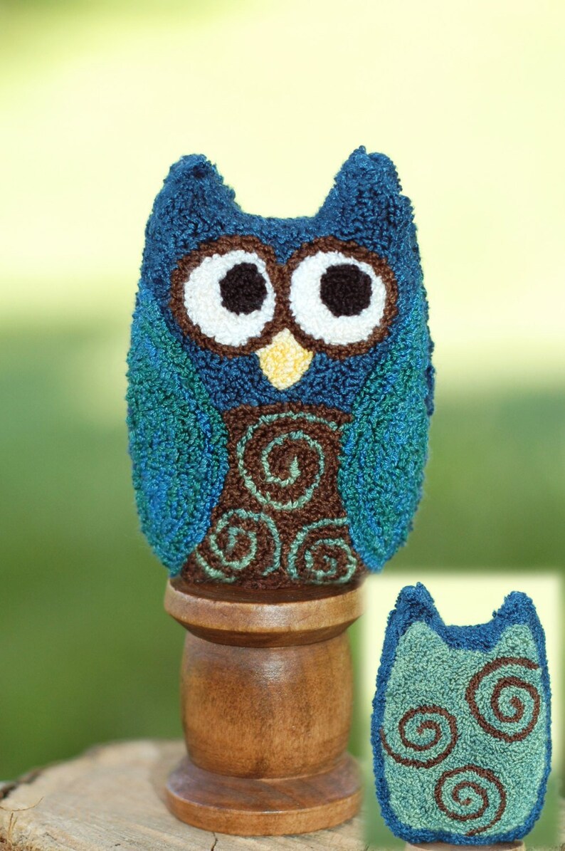 Ollie the Owl Punch Needle Pattern & Fabric image 1