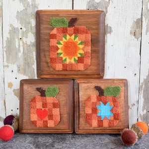 Patchwork Pumpkins Punch Needle Pattern & Fabric