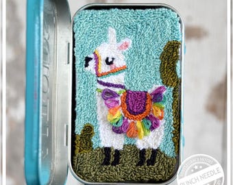 Lola the Lovely Lllama Punch Needle Pattern + Fabric from Myrtle Grace Motifs