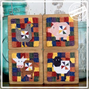 Patchwork Pen Pals punchnaaldpatroon + stof DIGITAAL van Myrtle Grace Motifs