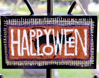 Happy Halloween Punch Needle Pattern & Fabric