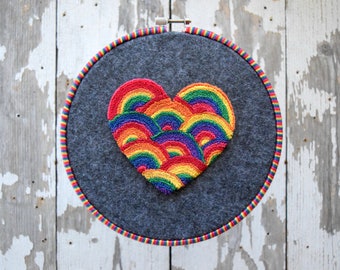 Heart Full of Love Punch Needle Pattern + Fabric