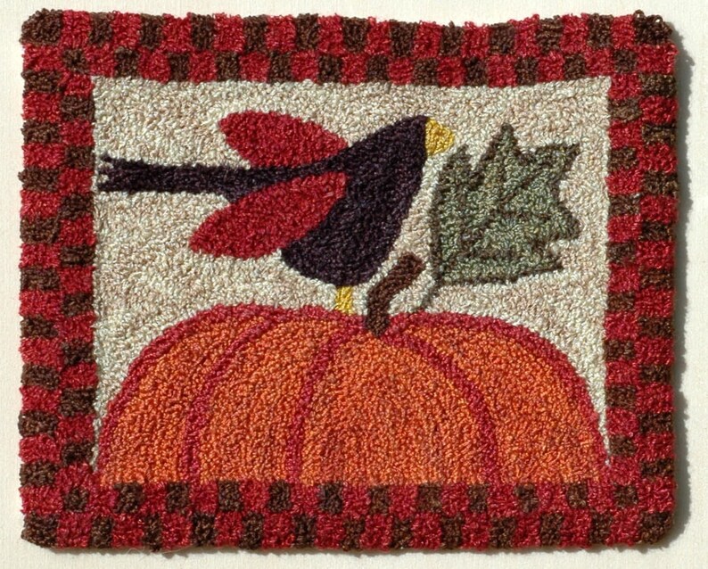Crowing About Fall Punch Needle Pattern Fabric Etsy