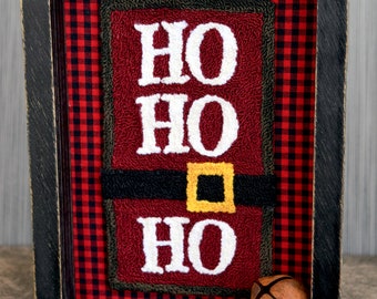 Ho Ho Ho Punch Needle Pattern & Fabric