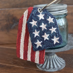Stars and Stripes Punch Needle Pattern + Fabric + Hardware