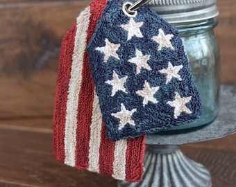 Stars and Stripes Punch Needle Pattern + Fabric + Hardware