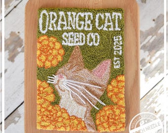 Orange Cat Seed Co Punch Needle Pattern + Fabric