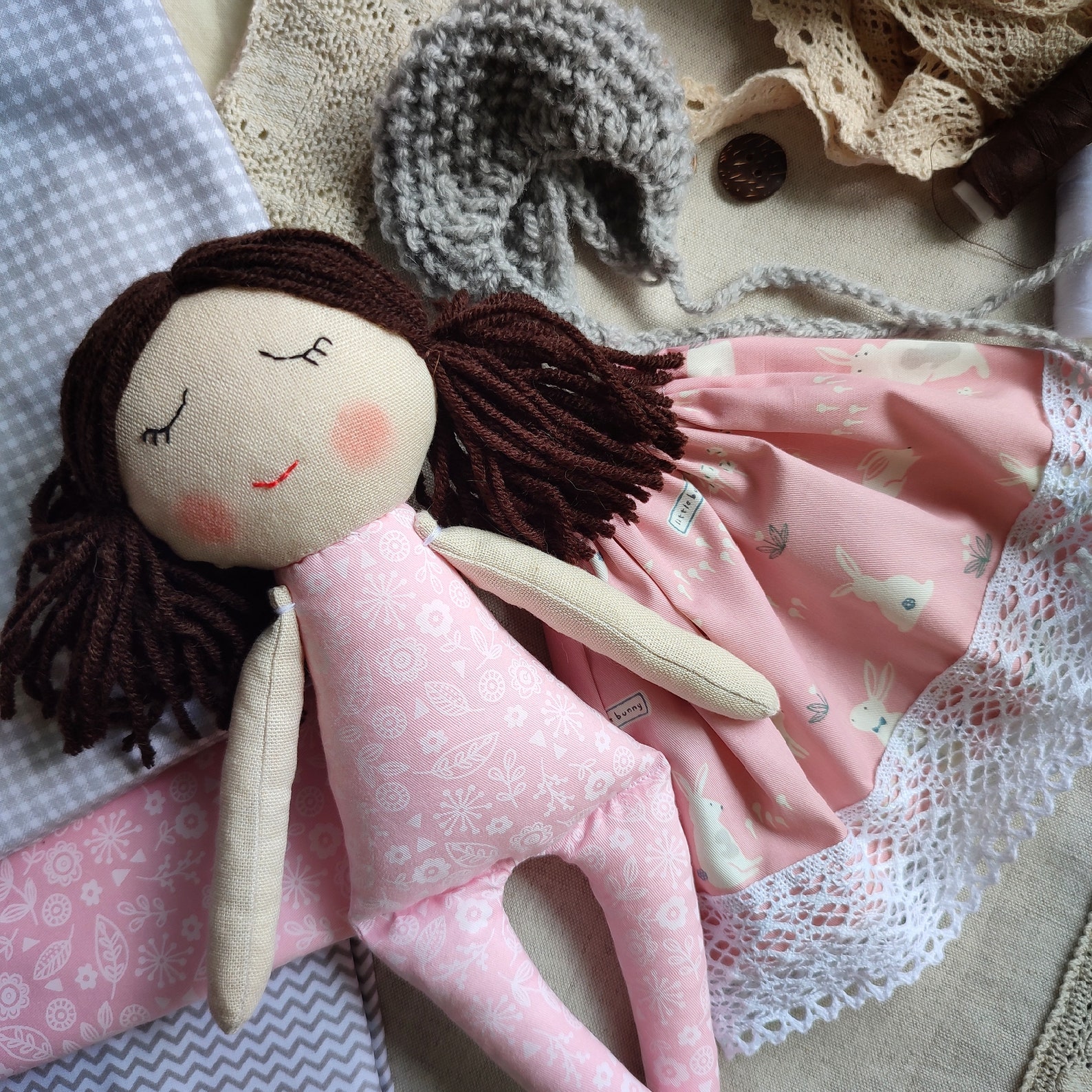 Textile First Doll Handmade Fabric Baby Doll Personalized Rag Etsy