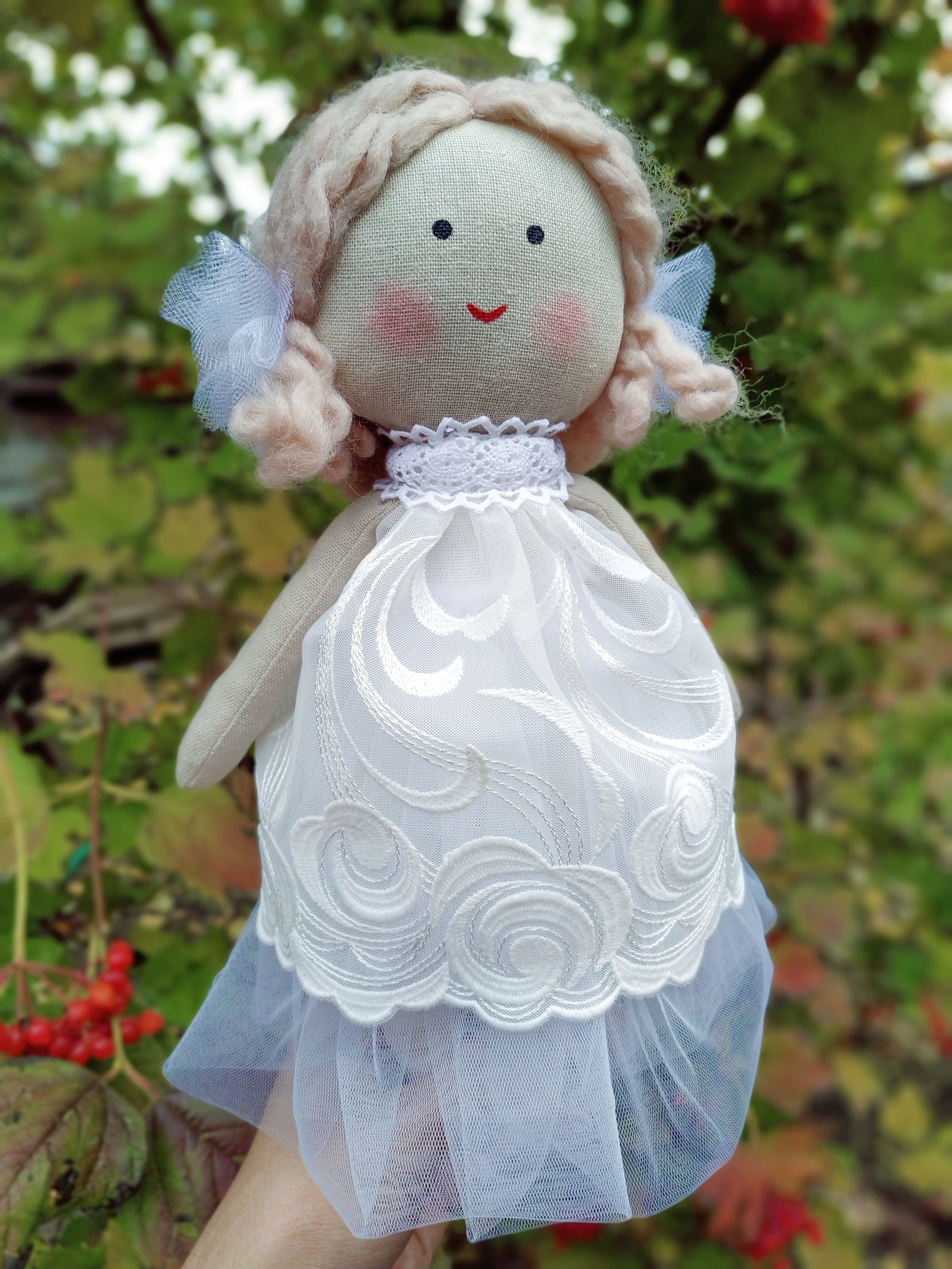 Flower girl gift rag doll Textile wedding doll princess Flower Etsy