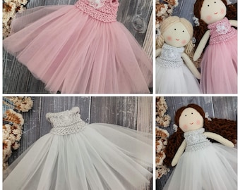 Tulle dress for doll Clothes for doll 10-12" Outfit for doll Tulle doll's dress and bag Doll accessories