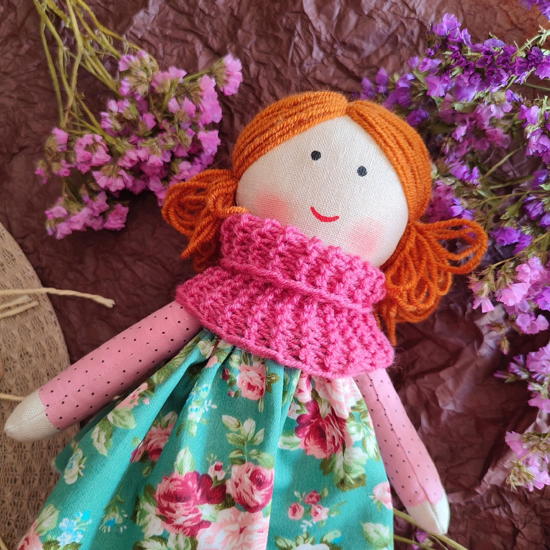 First Soft Baby Doll Red Hair Personalized Rag Doll for Baby Etsy