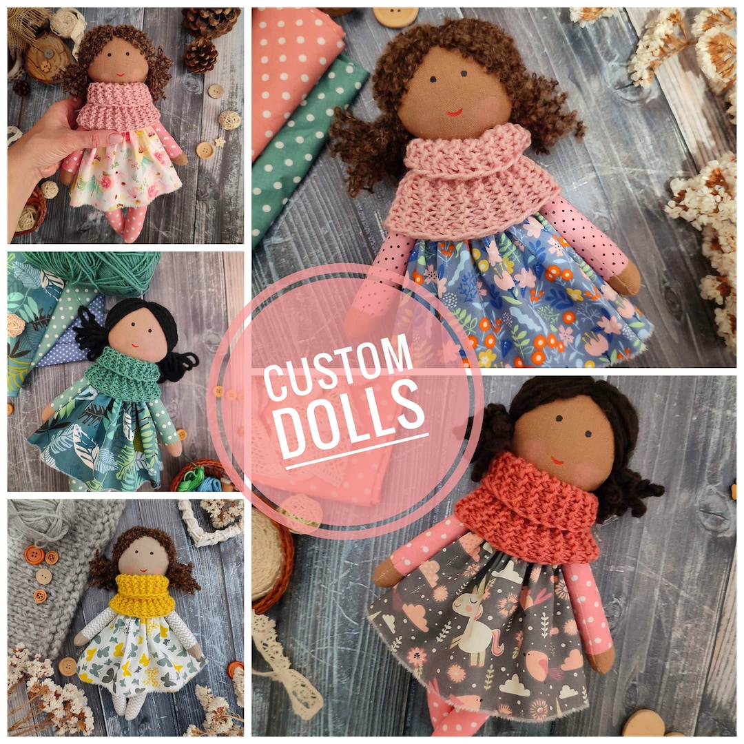 Personalized African American Rag Doll: Custom Dark Skin Baby Doll - Etsy