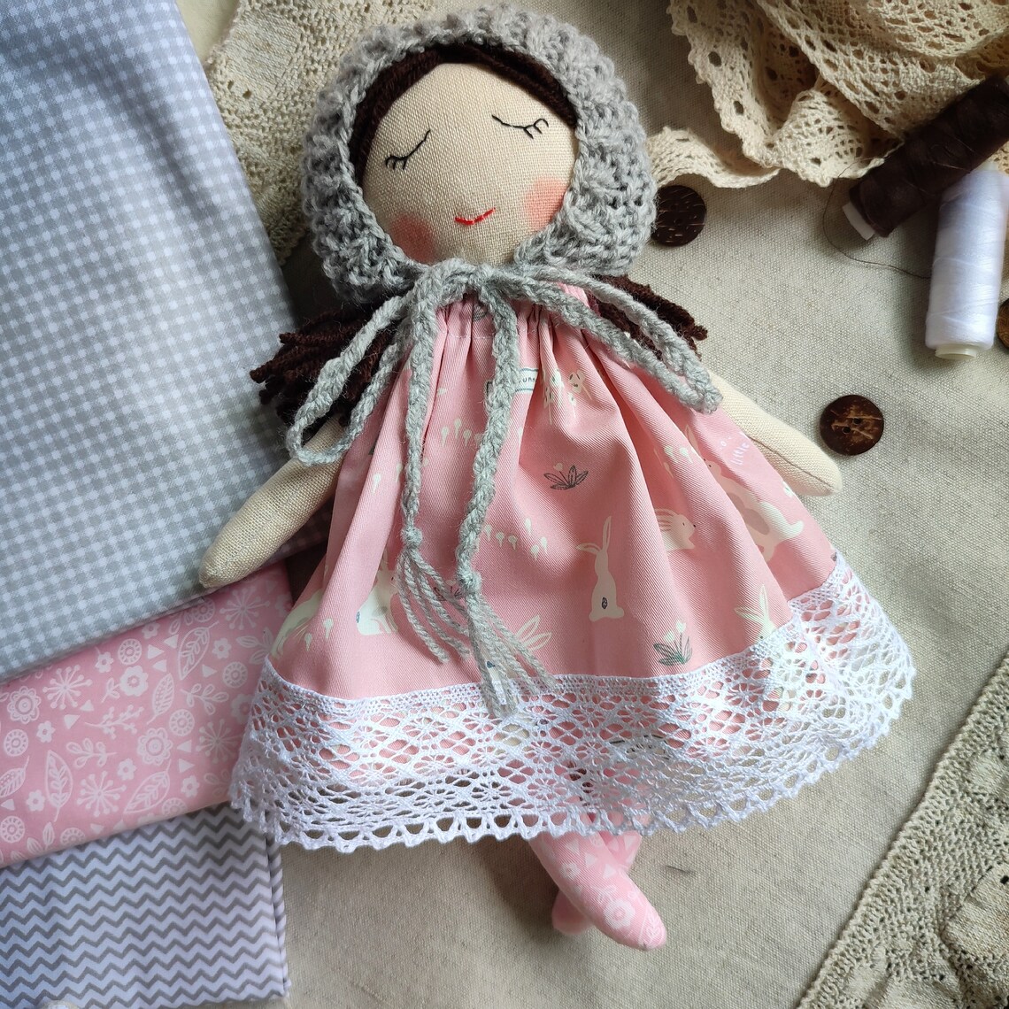Textile First Doll Handmade Fabric Baby Doll Personalized Rag Etsy