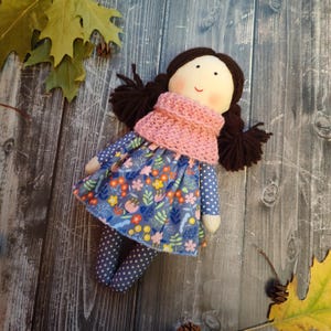Handmade first baby doll Fabric doll personalized Soft doll for toddlers Christmas gift for granddaughter