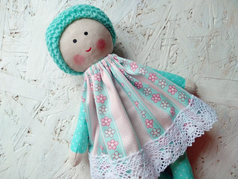 First rag doll for baby Handmade cotton doll Handmade cloth Etsy