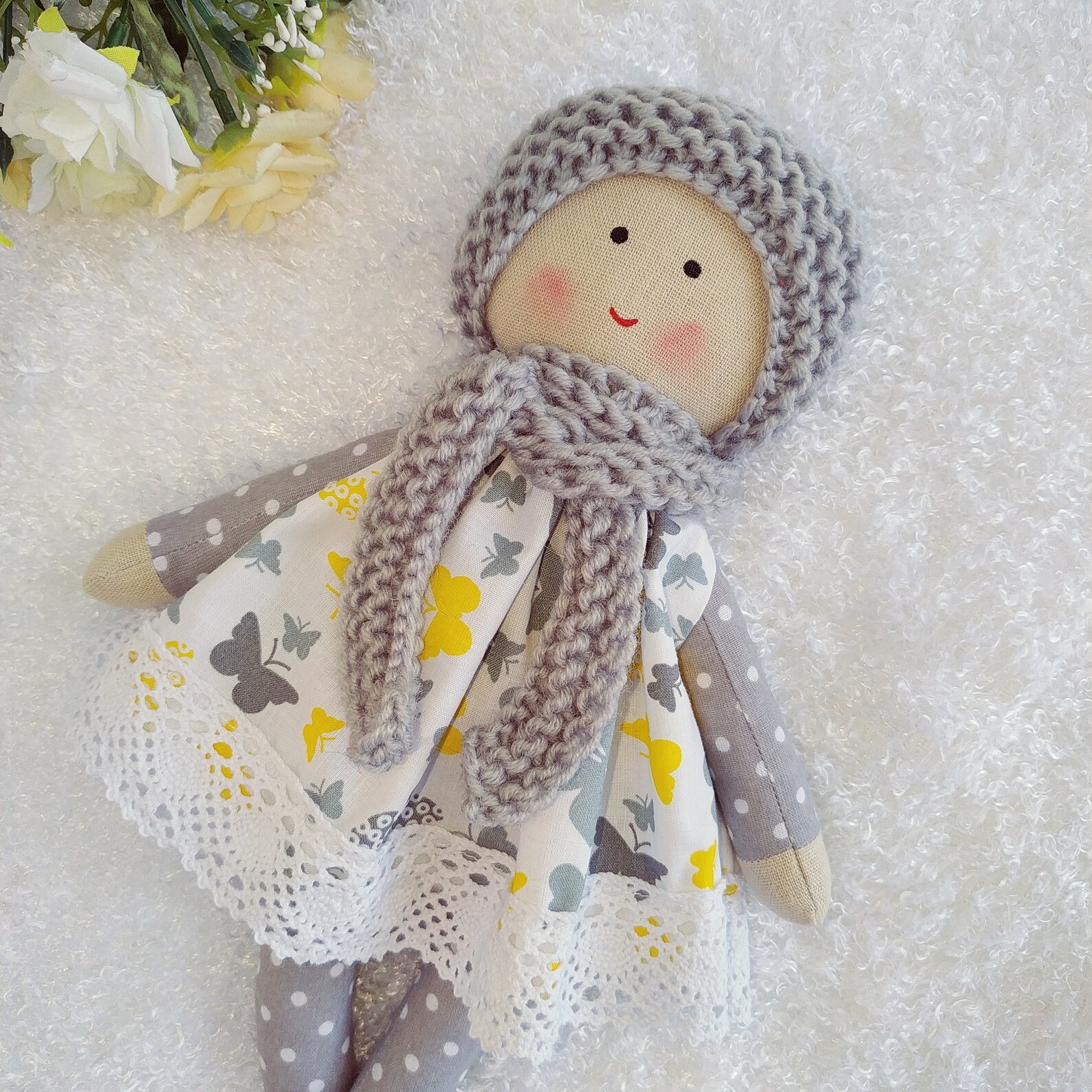 Baby's First Cotton Doll, Personalized Rag Doll for Newborns, Sleeping ...