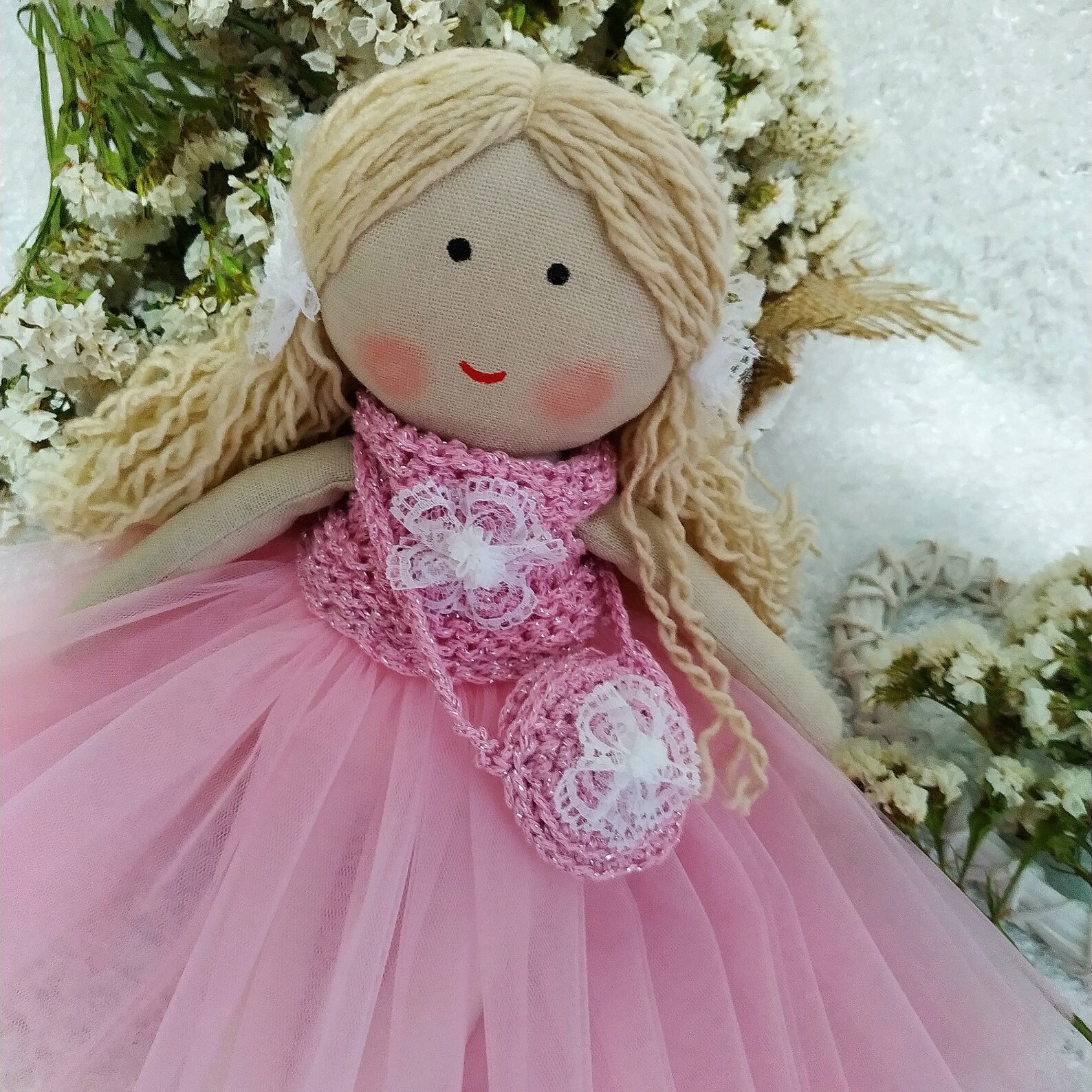 Flower girl gift rag doll Bridesmaid gift Textile wedding doll Etsy