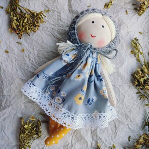 First doll baby handmade Fabric doll personalized Rag doll girl Soft doll for baby Textile doll Heirloom doll Christmas gift doll image 2