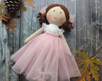 Flower girl doll 12" Ballerina doll Little princess doll Dancer Textile doll Proposal girl doll Rag personalized Wedding doll