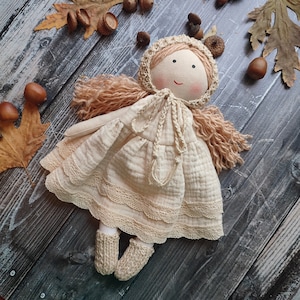 Cloth doll handmade Fabric doll personalized Rag doll girl Flower girl doll