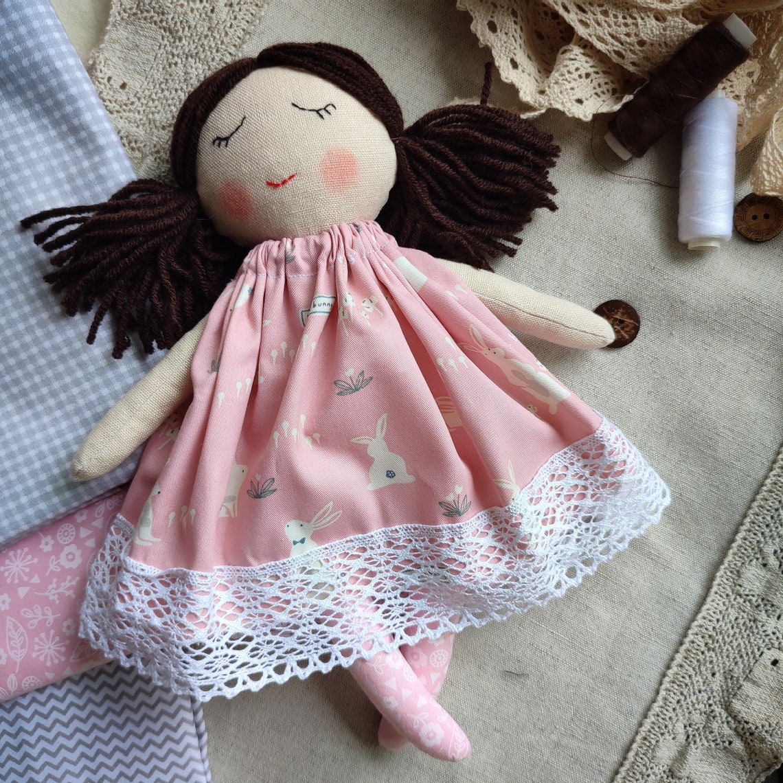 Textile First Doll Handmade Fabric Baby Doll Personalized Rag Etsy