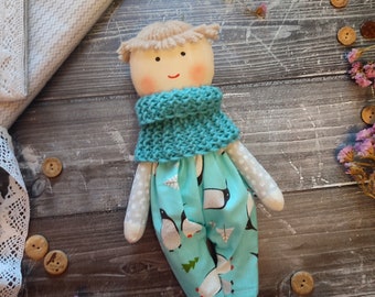 Starters doll boy 12 inches Handmade first baby's doll boy Rag doll boy personalised Gift for toddler