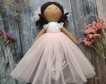 Flower girl doll black skin Ballerina brown skinned doll Princess dark skin doll African American proposal doll Dancing Girl Latino rag doll