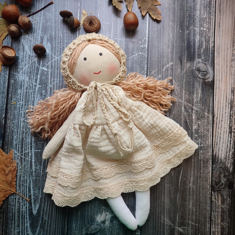 Cloth doll handmade Fabric doll personalized Rag doll girl Flower girl doll image 8