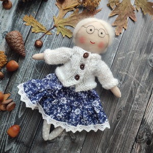 Großmutter Stoffpuppe Handgemachte Heirloom Oma Stoffpuppe Grammatik Stoffpuppe mit Brille