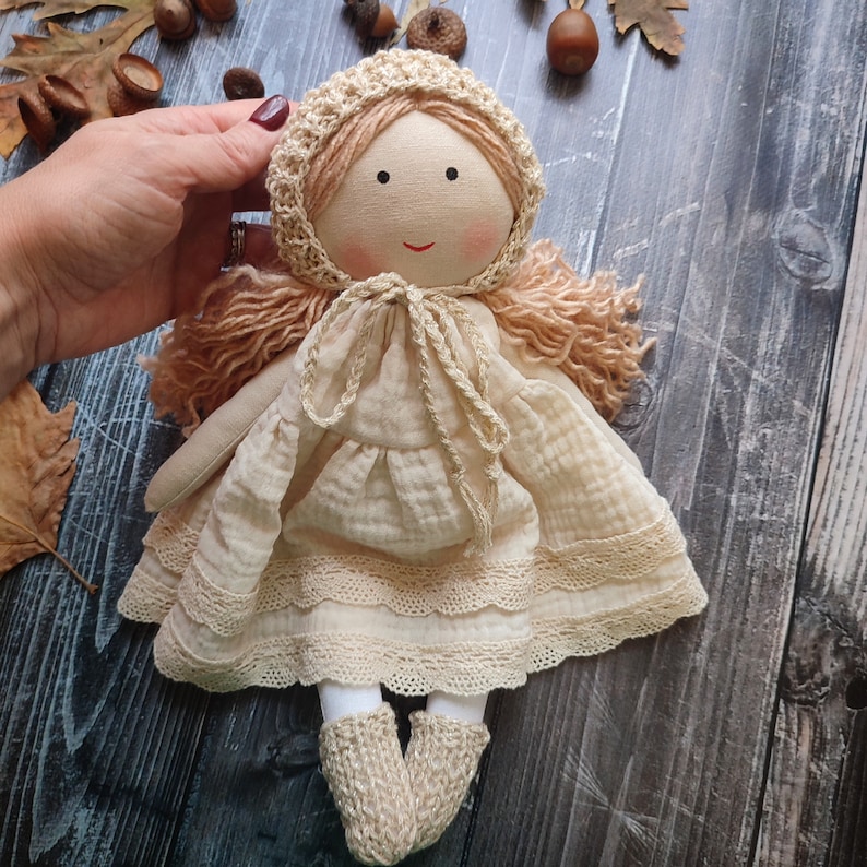 Cloth doll handmade Fabric doll personalized Rag doll girl Flower girl doll image 3