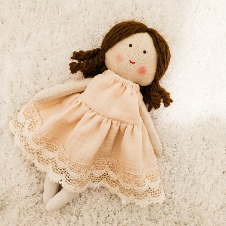 Cloth doll baby bonnet Fabric doll personalized Rag doll girl | Etsy