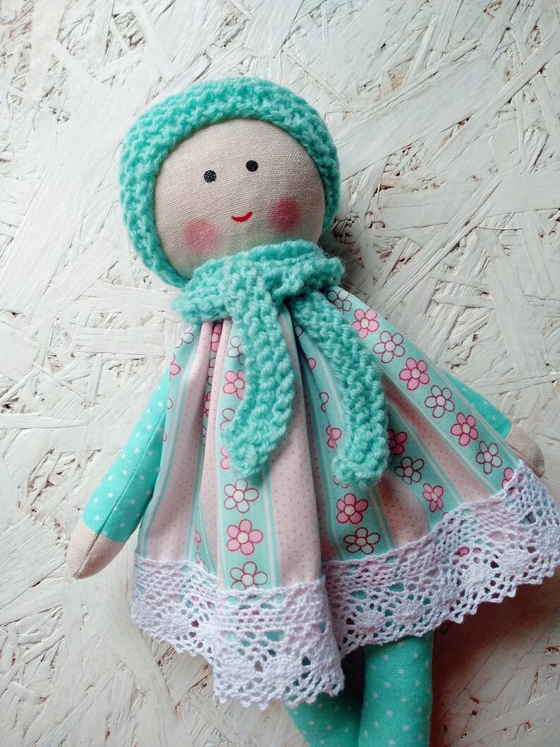 First rag doll for baby Handmade cotton doll Handmade cloth Etsy