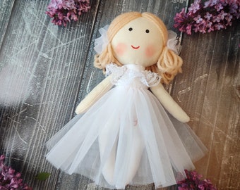 Flower Girl doll blond hair Proposal Doll 8" Little princess mini doll Ballerina doll Personalized tiny doll