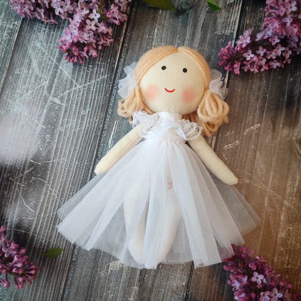 Flower Girl doll blond hair Proposal Doll 8" Little princess mini doll Ballerina doll Personalized tiny doll