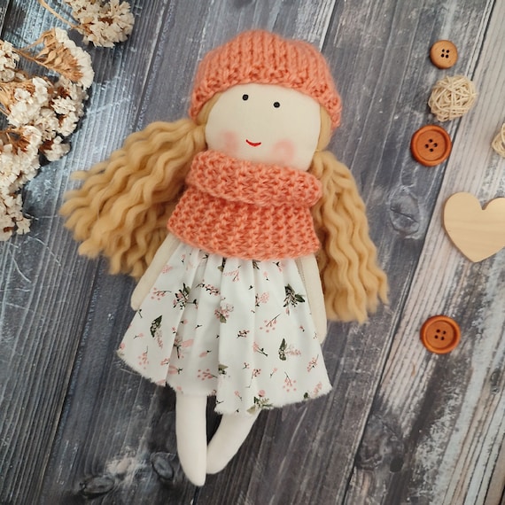 Cloth Doll Girl With Hair Textile First Doll Rag Doll Girl | Etsy