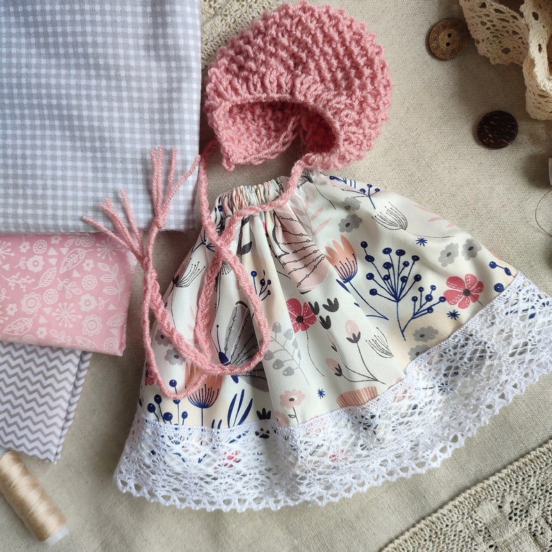 First Doll Baby Bonnet Handmade Fabric Doll Personalized Rag - Etsy