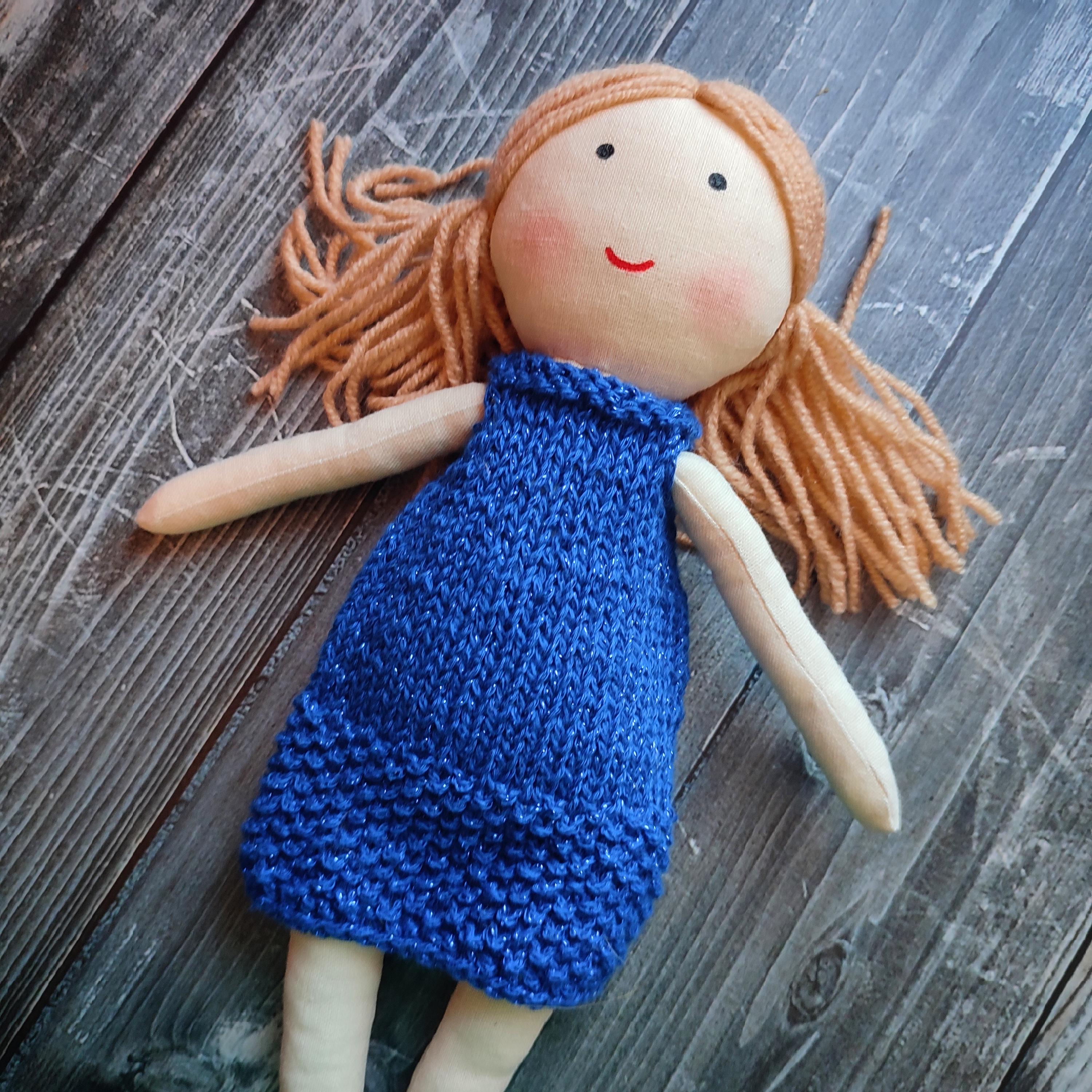 Knitted dress for doll 11-12" Crochet doll clothes Knitted summer outfit for doll Accessories doll