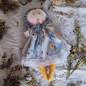 First doll baby handmade Fabric doll personalized Rag doll girl Soft doll for baby Textile doll Heirloom doll Christmas gift doll image 4