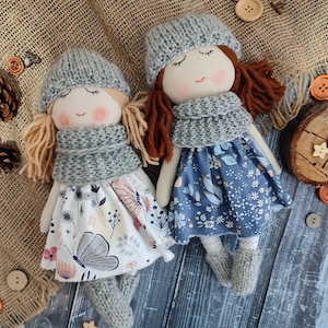 Custom modern rag doll 11.5 inch Made to order personalized doll Customised toddler toy Fabric doll with removable clothes