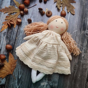 Cloth doll handmade Fabric doll personalized Rag doll girl Flower girl doll image 2
