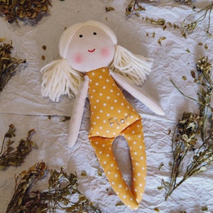 First doll baby handmade Fabric doll personalized Rag doll girl Soft doll for baby Textile doll Heirloom doll Christmas gift doll image 6