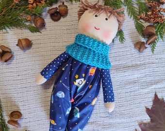 Personalised fabric doll boy Baby's first rag doll boy Fabric cloth doll boy with clothes