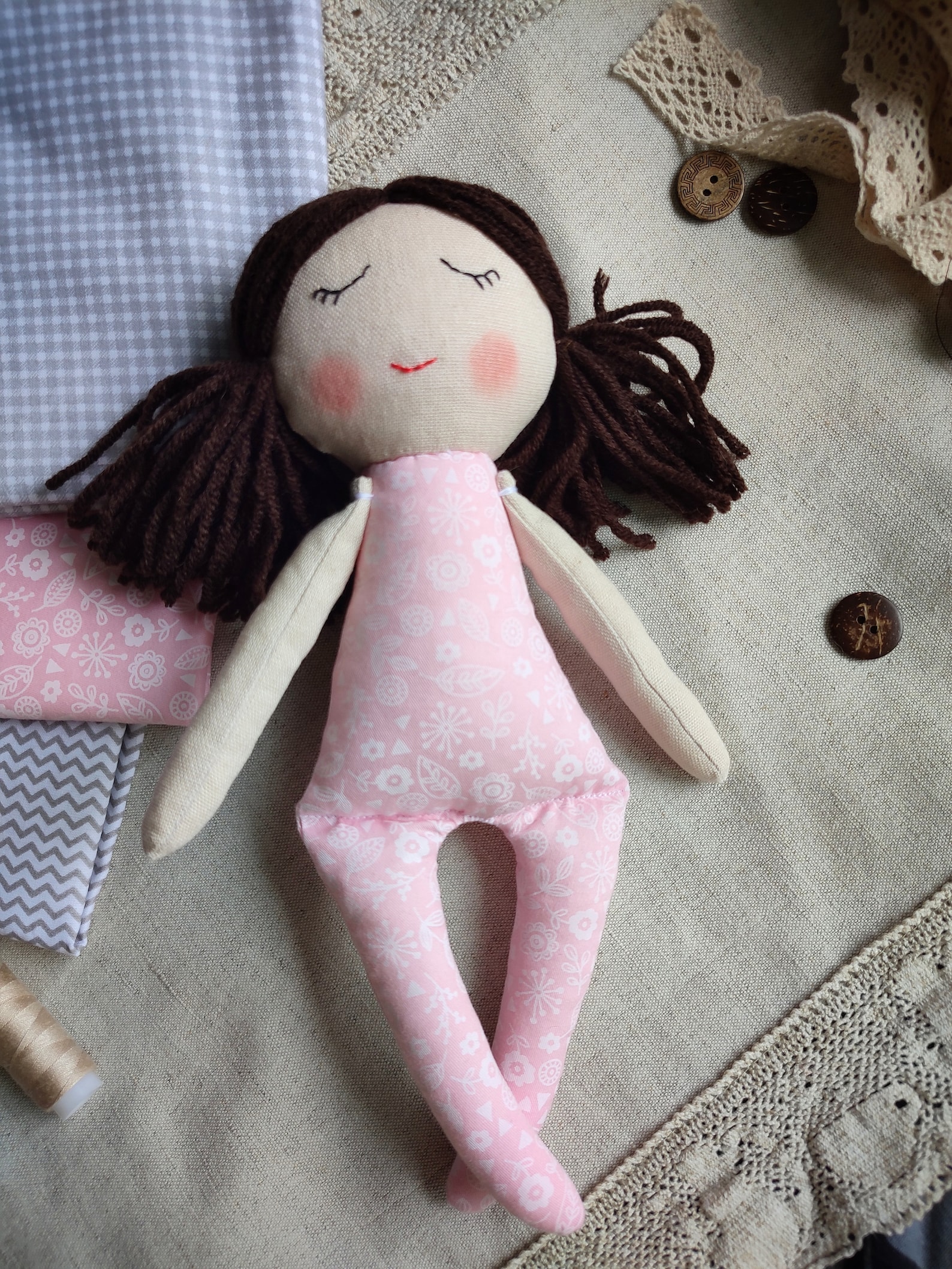 Textile First Doll Handmade Fabric Baby Doll Personalized Rag Etsy
