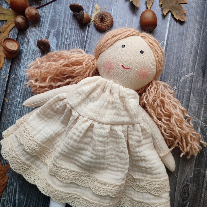 Cloth doll handmade Fabric doll personalized Rag doll girl Flower girl doll image 5