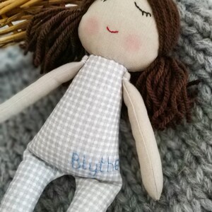 Personalised rag doll girl Baby first doll Cloth doll for kids First birthday gift Doll for one year Children friendly New baby gift image 9