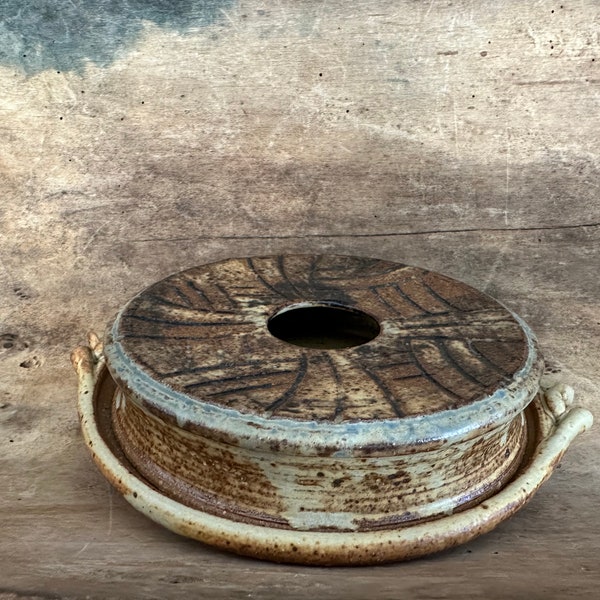 Studio pottery handmade brie baker