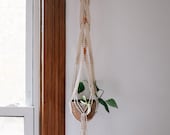 Braided Macrame Plant hanger and Handmade Ceramic Pot