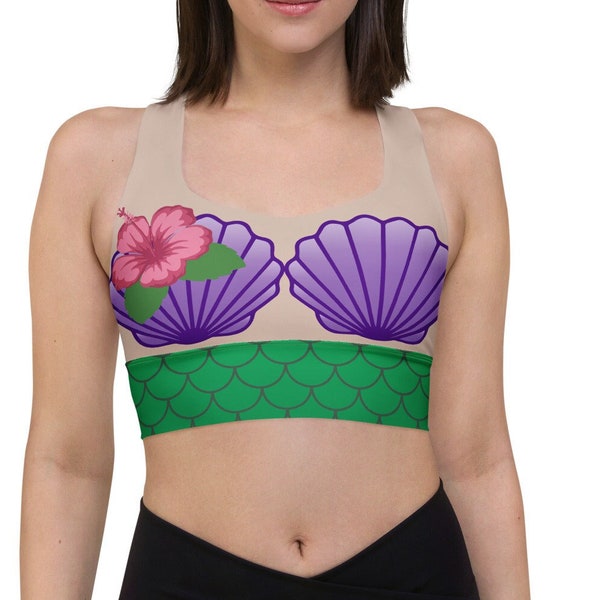 Mermaid Shell Princess Running Costume Longline sports bra