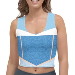 Blue! New Design Sleeping Beauty Princess Running Costume Crop Top