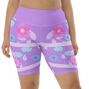 The Power of Beautiful Flowers Running Costume Biker Shorts